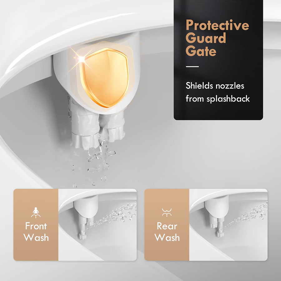 TivDetix Bidet Attachment for Toilet Dual Nozzle with Digital Temperature Display & 7.9ft Hot Water Hose