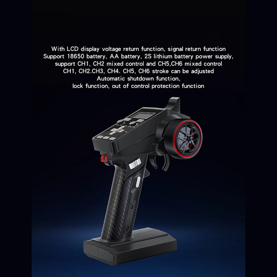 TixiSignal 6-Channel RC Transmitter 2.4G FHSS 800m Air Range with LCD Display