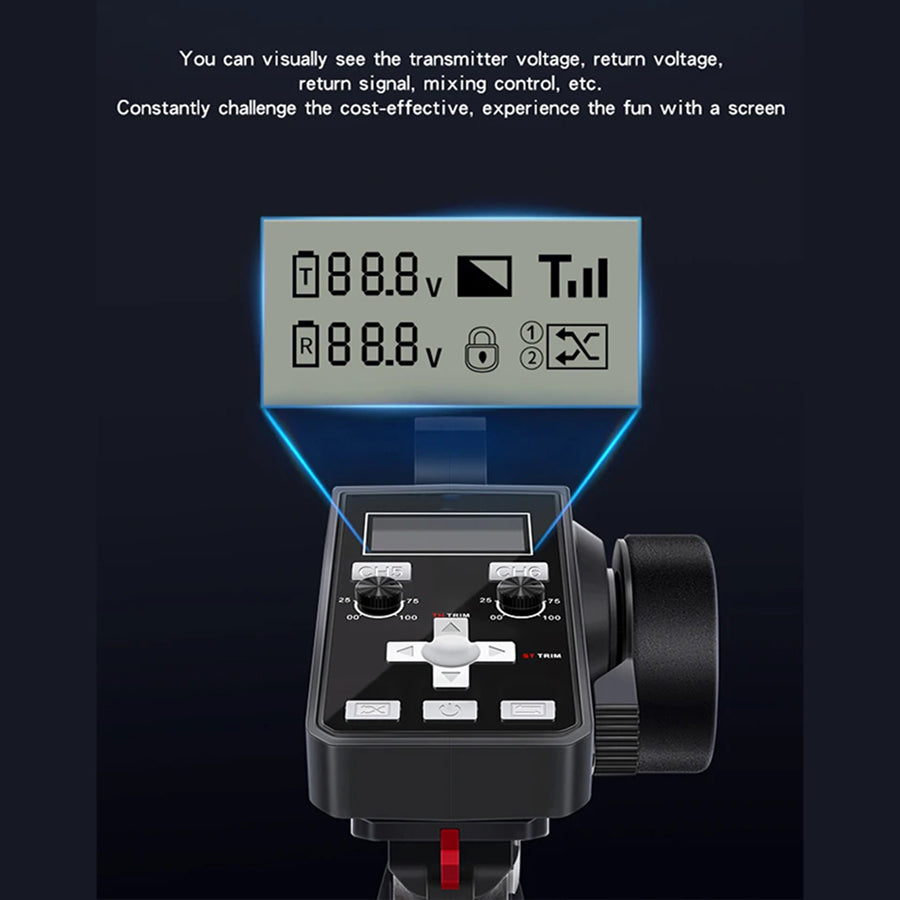 TixiSignal 6-Channel RC Transmitter 2.4G FHSS 800m Air Range with LCD Display
