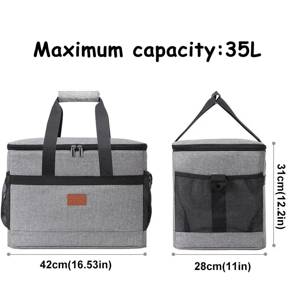 TobeVelst 35L Large Capacity Insulated Picnic Cooler Bag