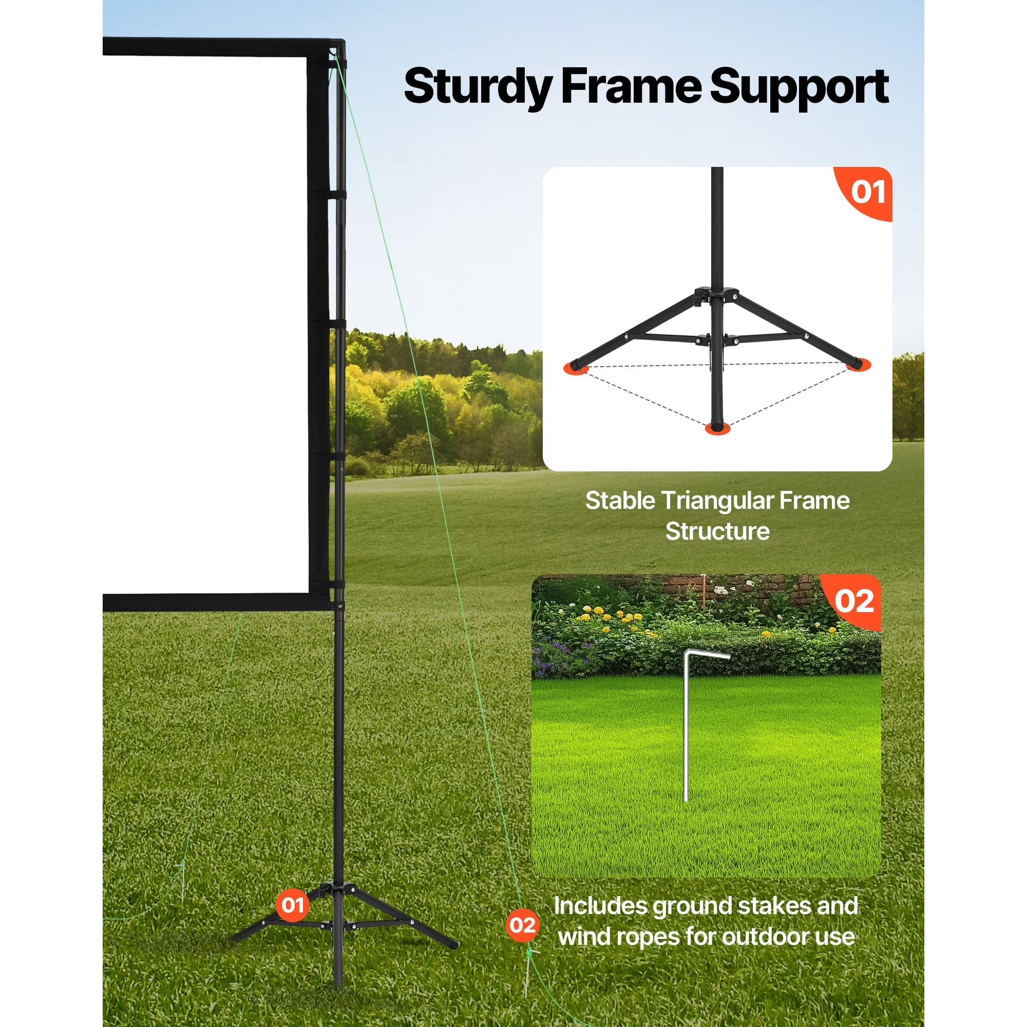 100-inch Portable Projector Screen with Tripod Stand for 4K HD