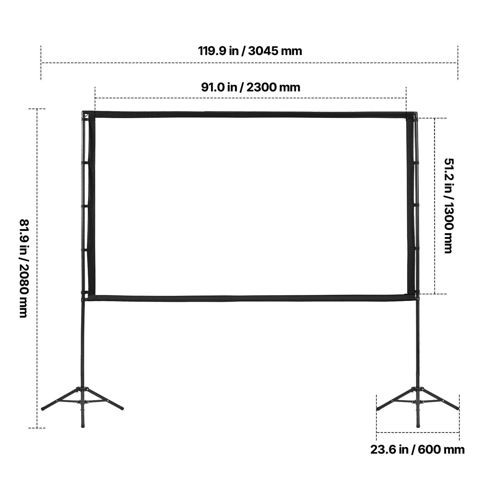 100-inch Portable Projector Screen with Tripod Stand for 4K HD