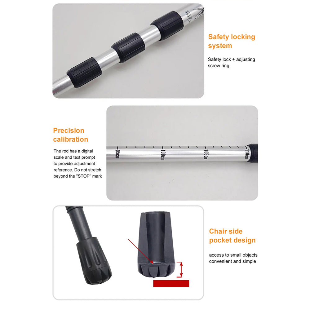 TrekPixin Adjustable T-Handle Aluminum Alloy Trekking Poles for Hiking