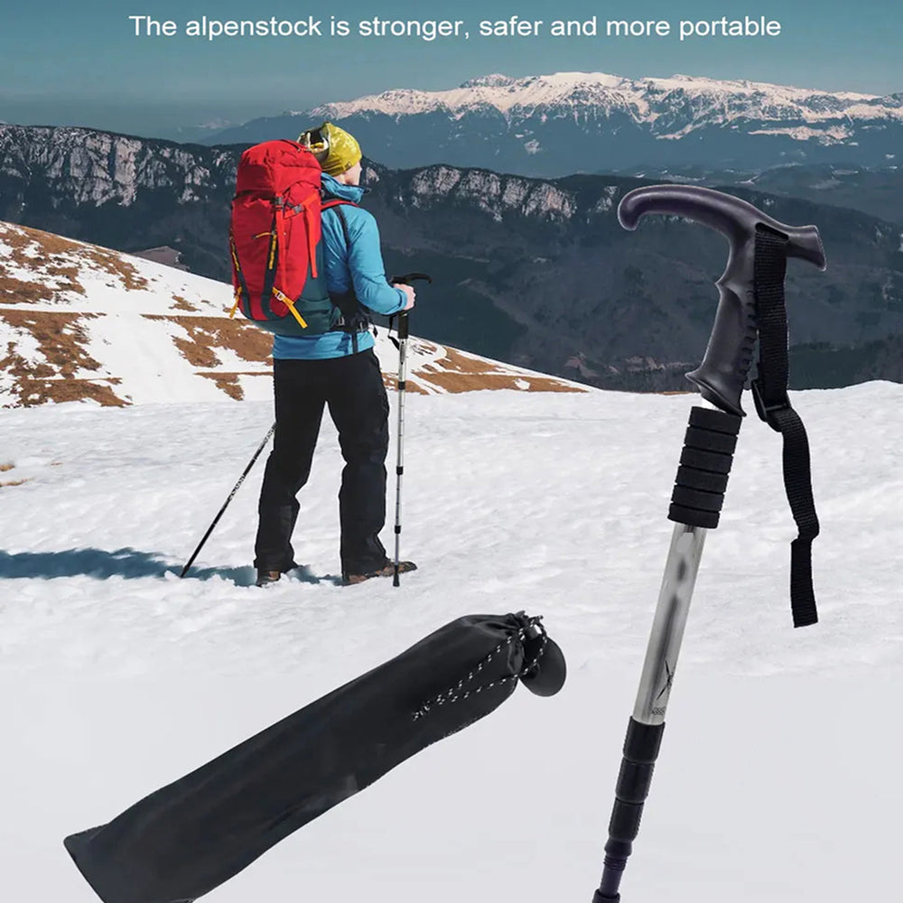 TrekPixin Adjustable T-Handle Aluminum Alloy Trekking Poles for Hiking