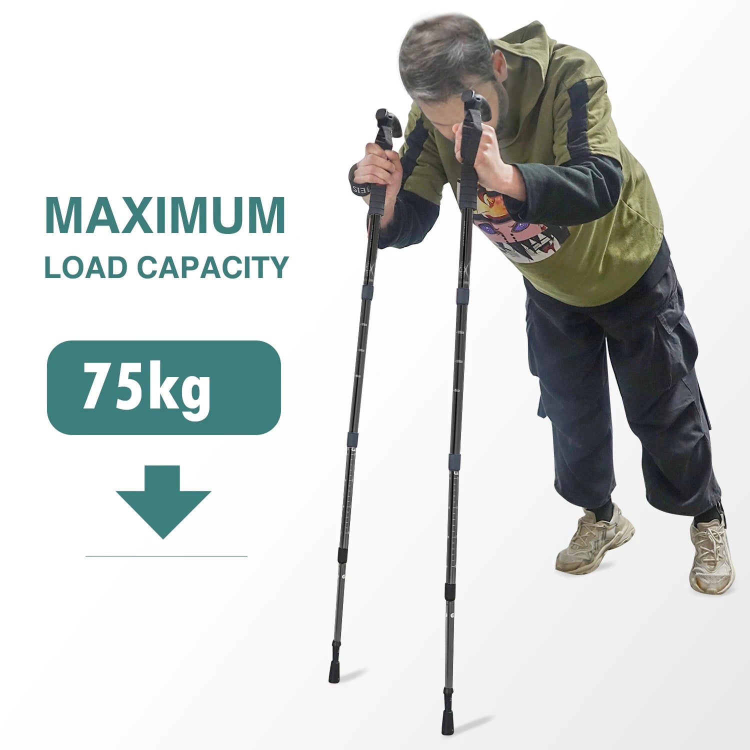 TrekPixin Adjustable T-Handle Aluminum Alloy Trekking Poles for Hiking