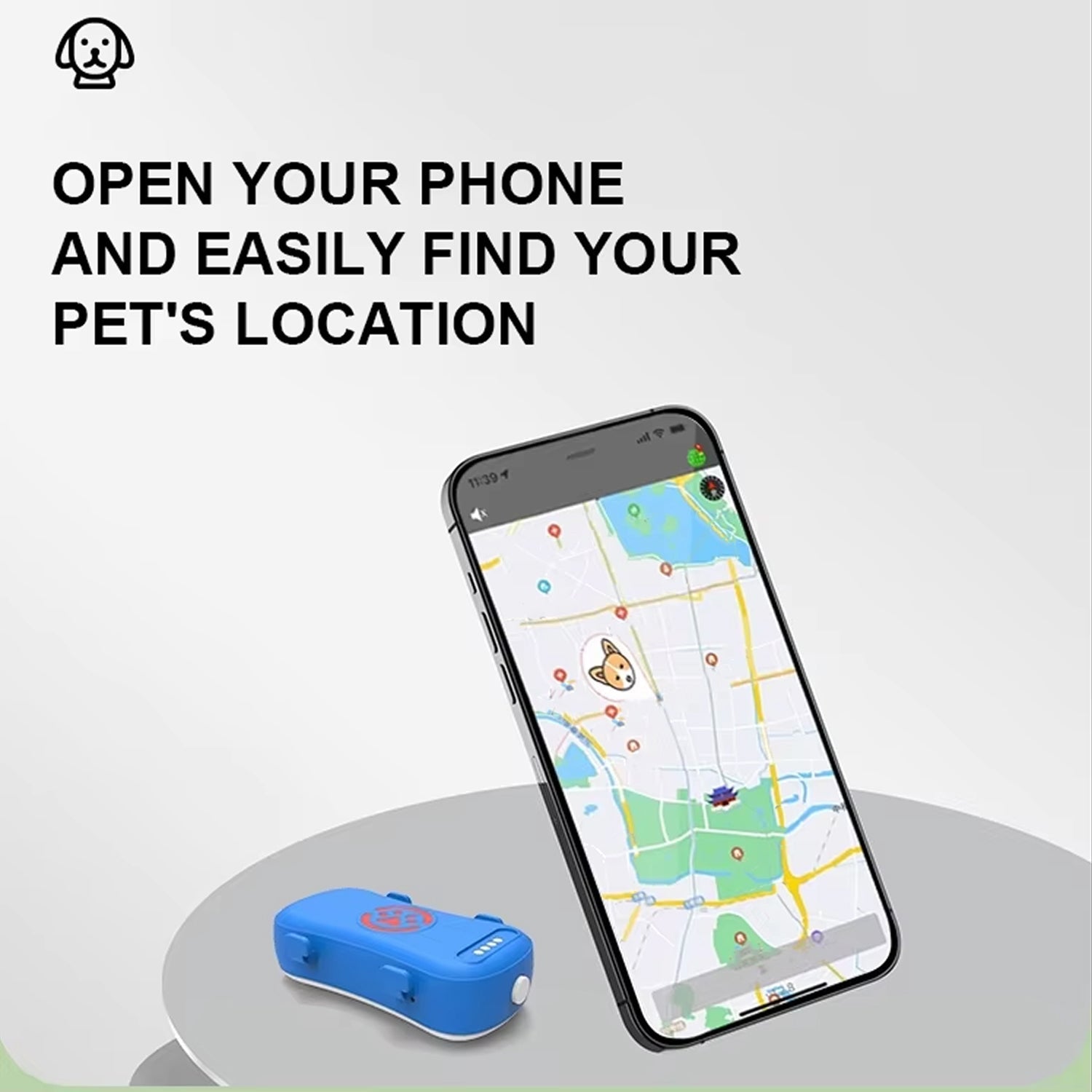 DokiNaxi 4G Pet GPS Tracker with 300-Day Extended Battery, IP67 Waterproofing, and Real-Time Multi-Mode Positioning