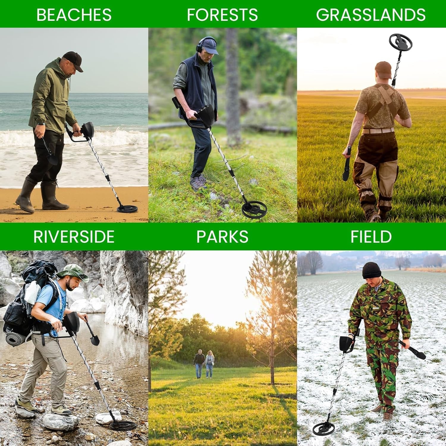 FrexSeek Metal Detector for Kids 10" Deep Detection IP68 Waterproof Gold Finder Kit