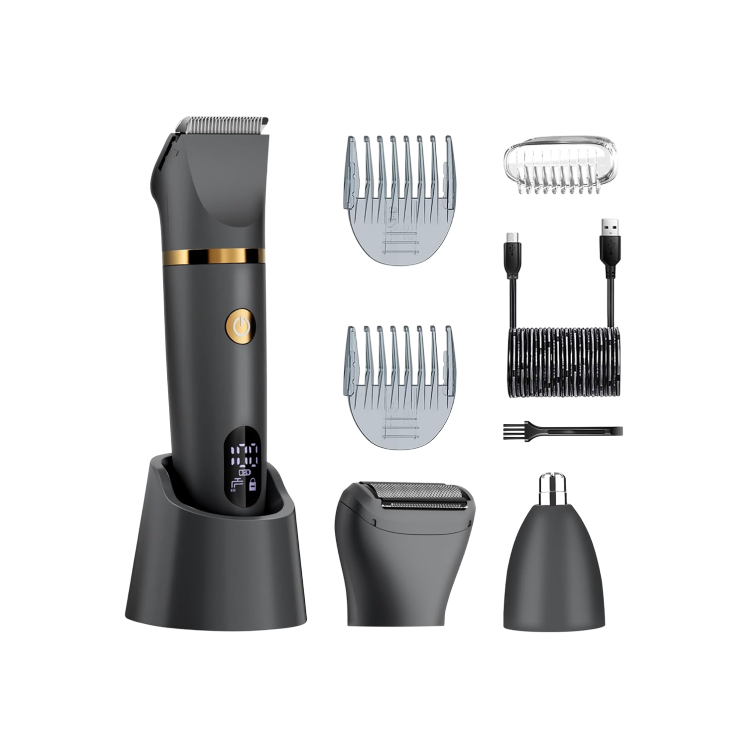 TriBladu 3-in-1 Electric Shaver Titanium Blades IPX7 Waterproof with 70-Minute Runtime and USB-C Fast Charging