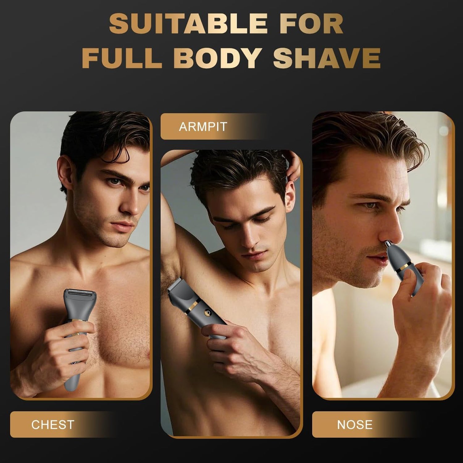 TriBladu 3-in-1 Electric Shaver Titanium Blades IPX7 Waterproof with 70-Minute Runtime and USB-C Fast Charging