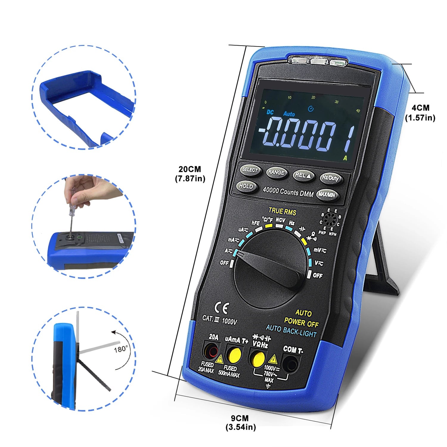 TrusMeaz Digital Multimeter 40,000 Counts True RMS NCV High-Precision Tester