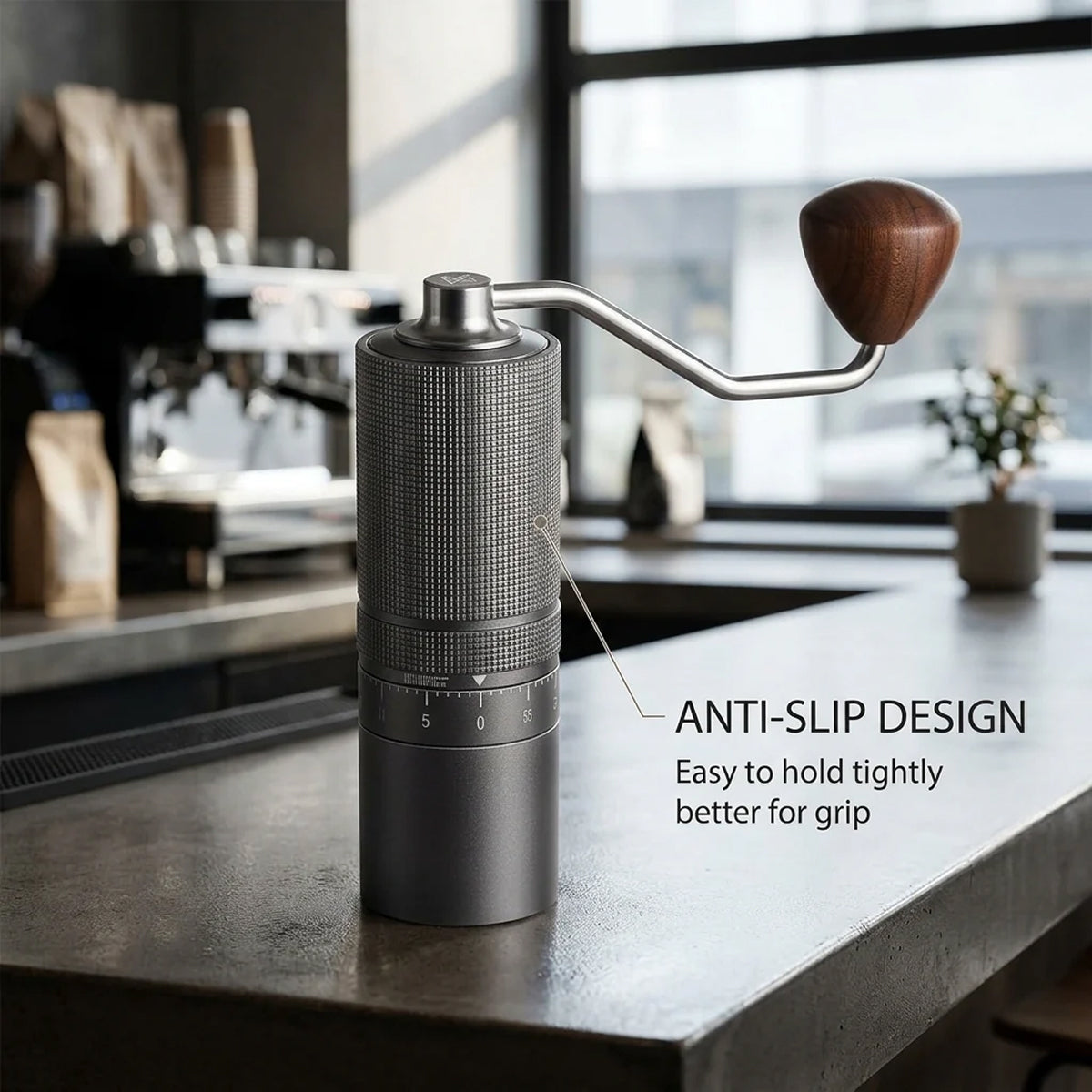 TurnCafi 7-Core Steel Manual Coffee Grinder for Espresso & Drip