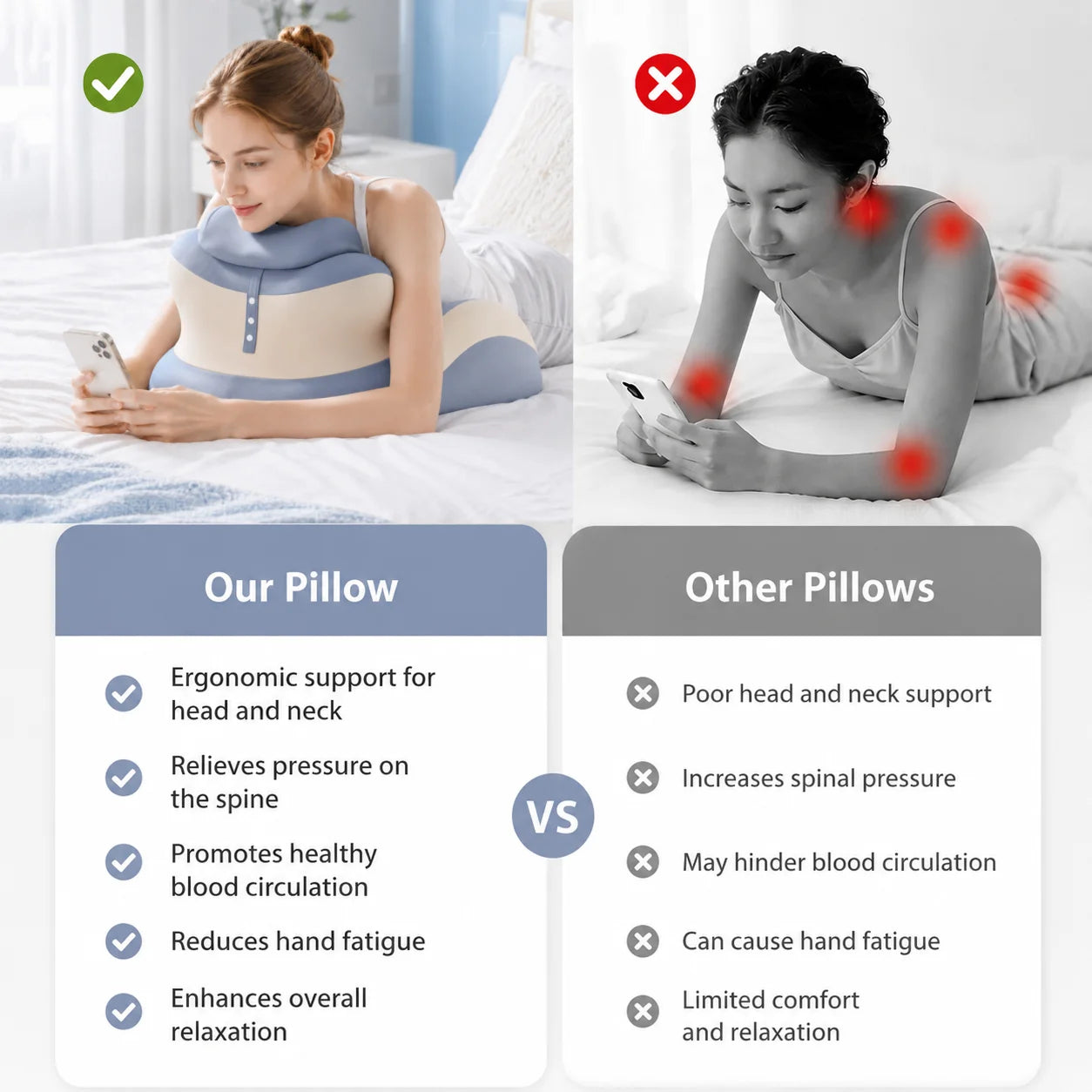 VaelisFen Memory Foam Reading & Lumbar Support Pillow