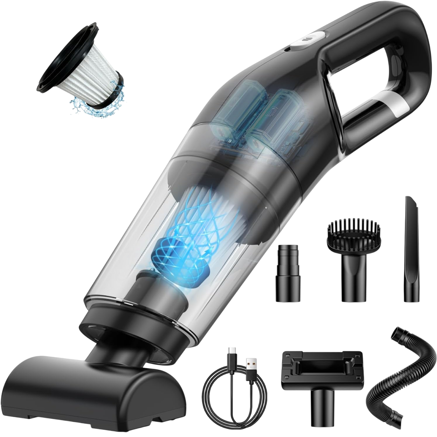 VamixLi Cordless Handheld Vacuum 26,000 PA Suction 80-Min Fast Charge Under 500g Portable