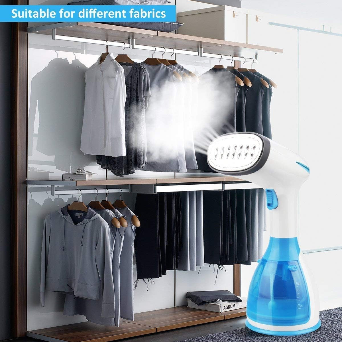 VapoElit Clothes Steamer 1500W Handheld 15s Fast Heat-Up 2-in-1 Iron & Steamer
