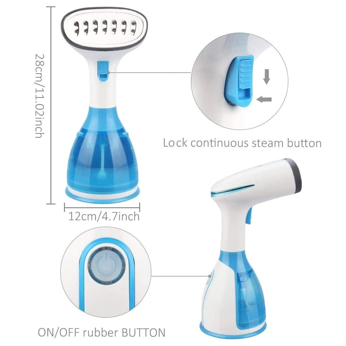 VapoElit Clothes Steamer 1500W Handheld 15s Fast Heat-Up 2-in-1 Iron & Steamer