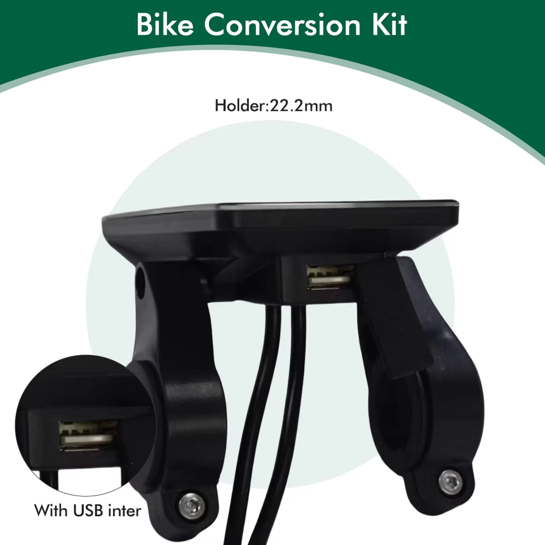 VeloALit Universal E-Bike Cycling Computer 24V-60V IPX6 Waterproof with UART 2 Protocol and USB Charging Port