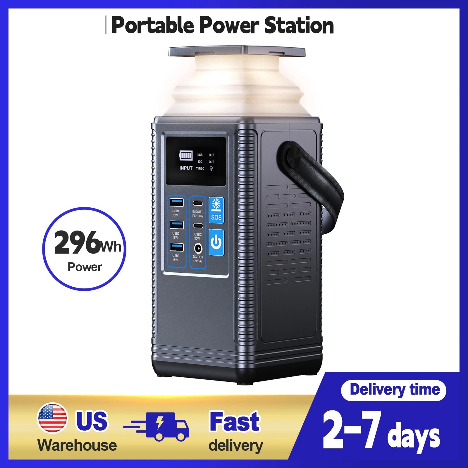 VesiForn Portable Power Station 296Wh PD 100W Fast Charging Solar Generator
