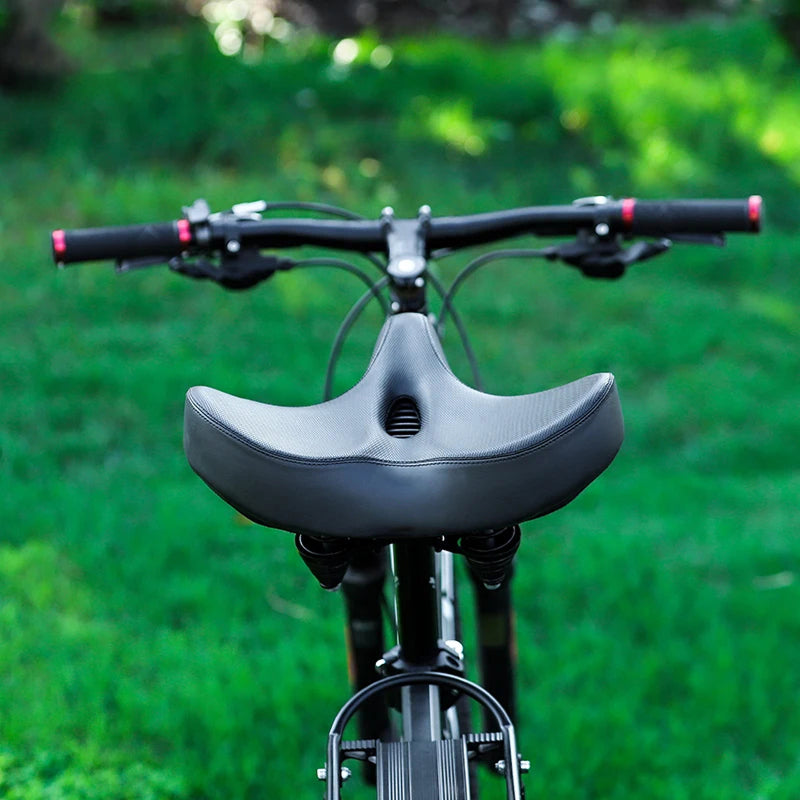 ViBikex Extra-Wide 13-Inch Bike Seat Comfort Memory Foam with Dual-Spring Suspension