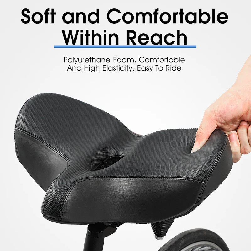 ViBikex Extra-Wide 13-Inch Bike Seat Comfort Memory Foam with Dual-Spring Suspension