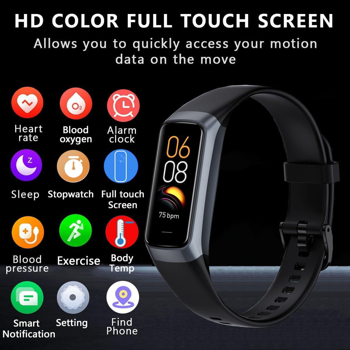 VigoEvo Smart Fitness Tracker with AMOLED Display & Medical Sensors