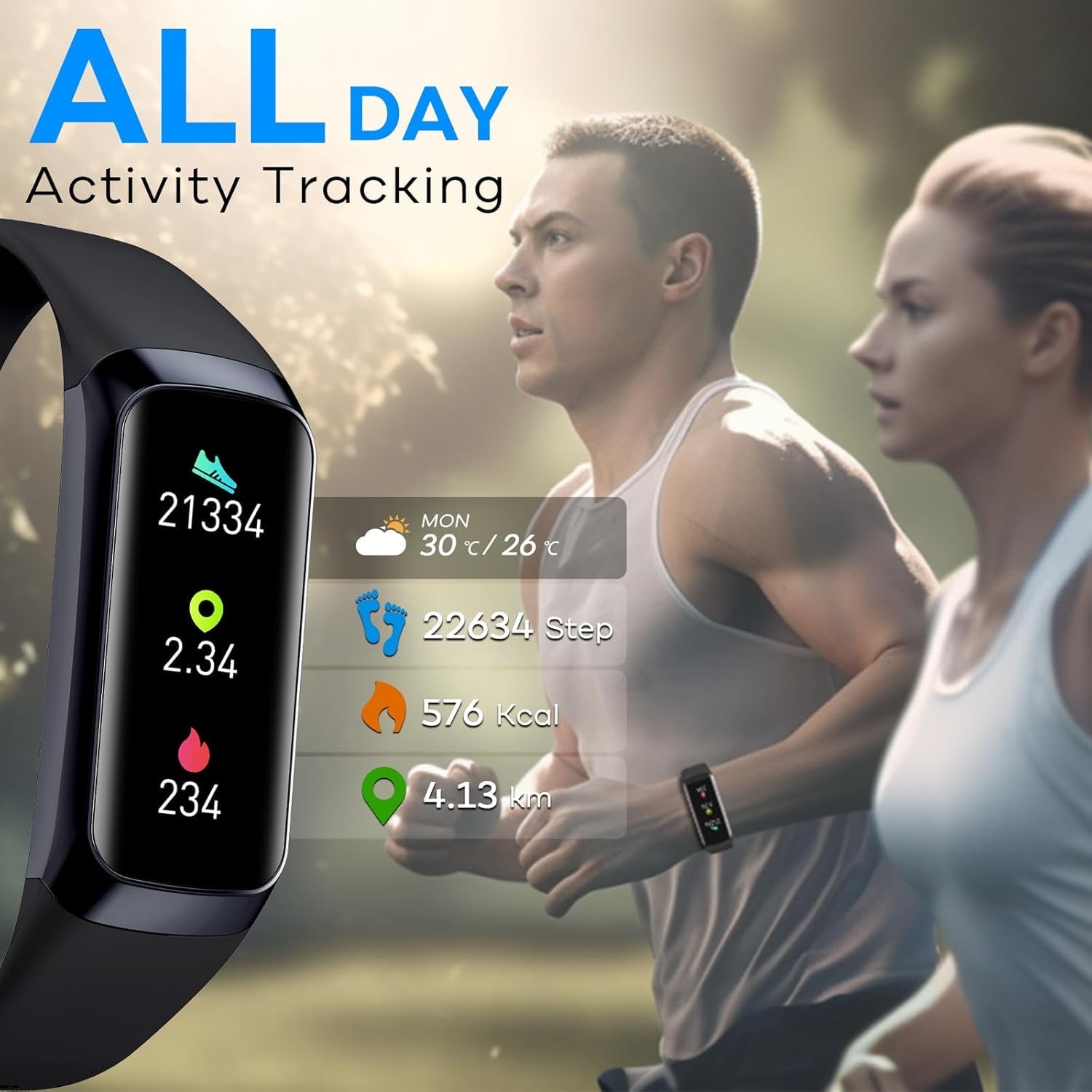 VigoEvo Smart Fitness Tracker with AMOLED Display & Medical Sensors