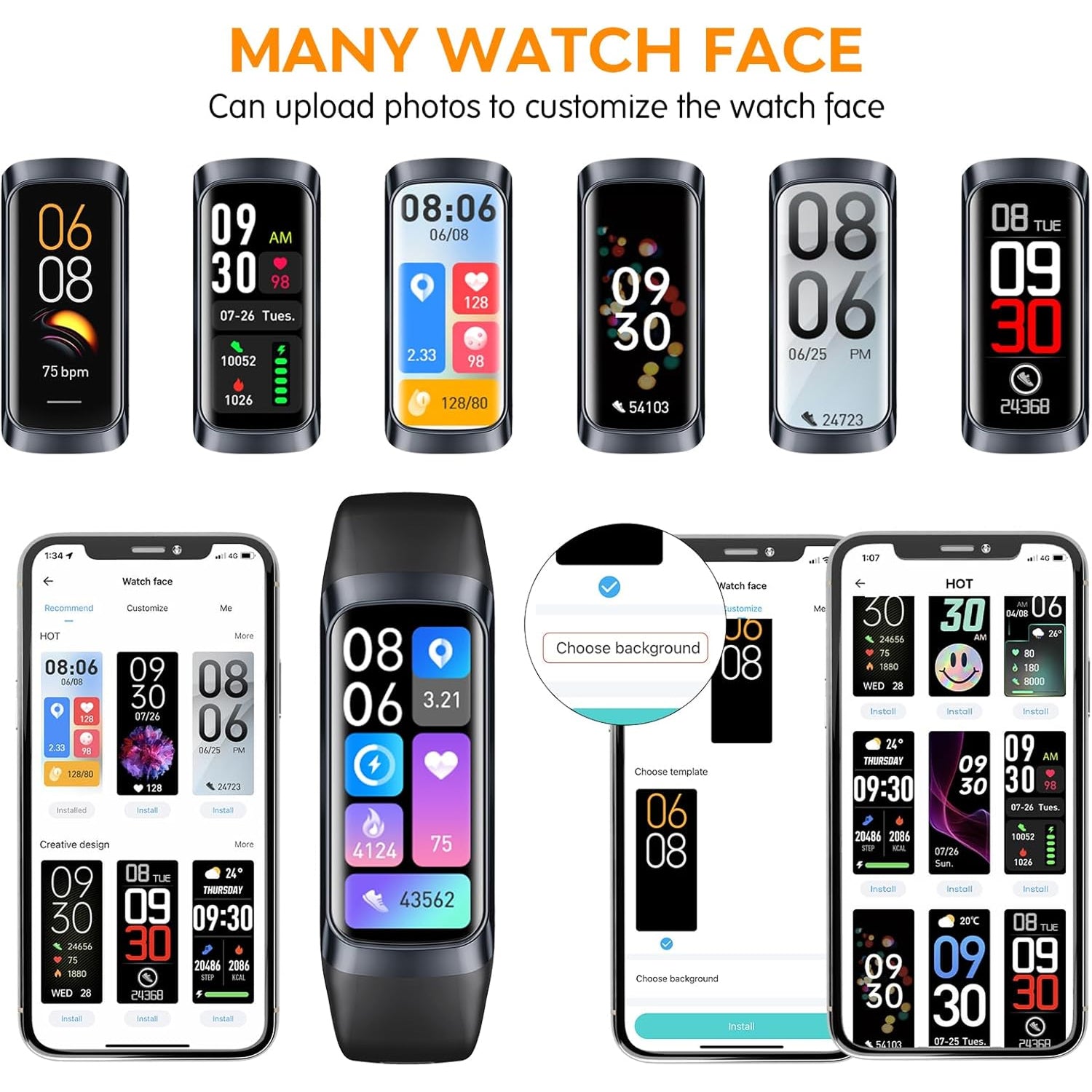 VigoEvo Smart Fitness Tracker with AMOLED Display & Medical Sensors