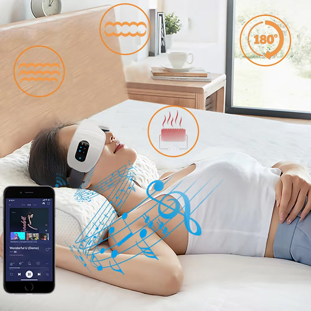 VilaFoci Smart Heated Eye Massager with Bluetooth & Heat Compression