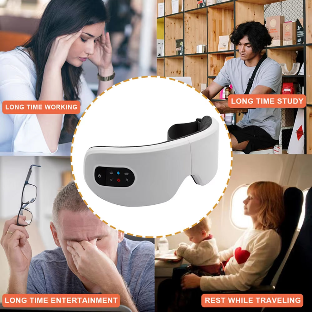 VilaFoci Smart Heated Eye Massager with Bluetooth & Heat Compression
