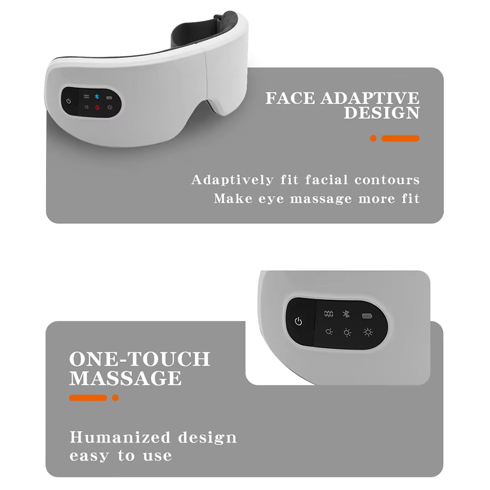 VilaFoci Smart Heated Eye Massager with Bluetooth & Heat Compression