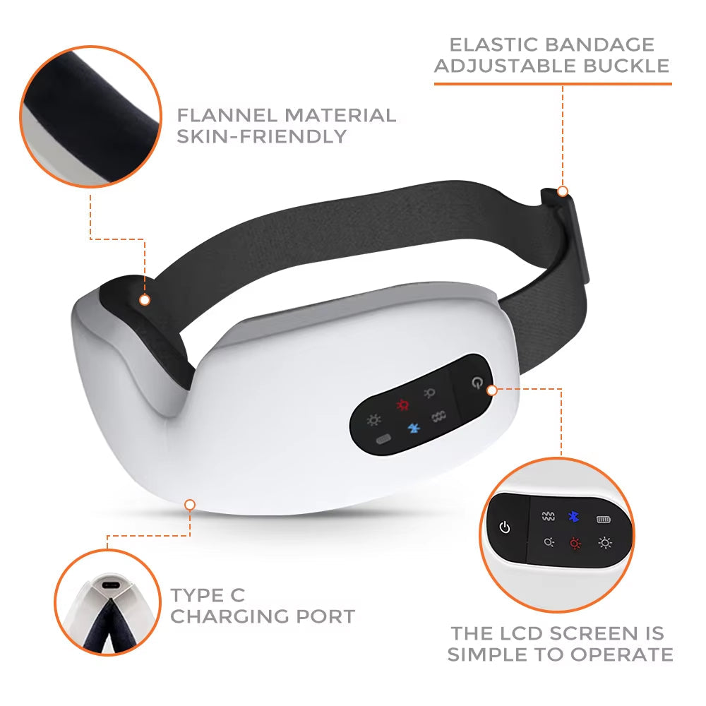 VilaFoci Smart Heated Eye Massager with Bluetooth & Heat Compression