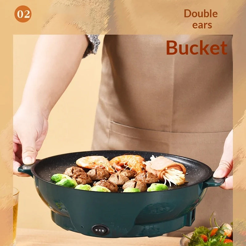 VixKilet Non-Stick Electric Skillet with Dual Power Control