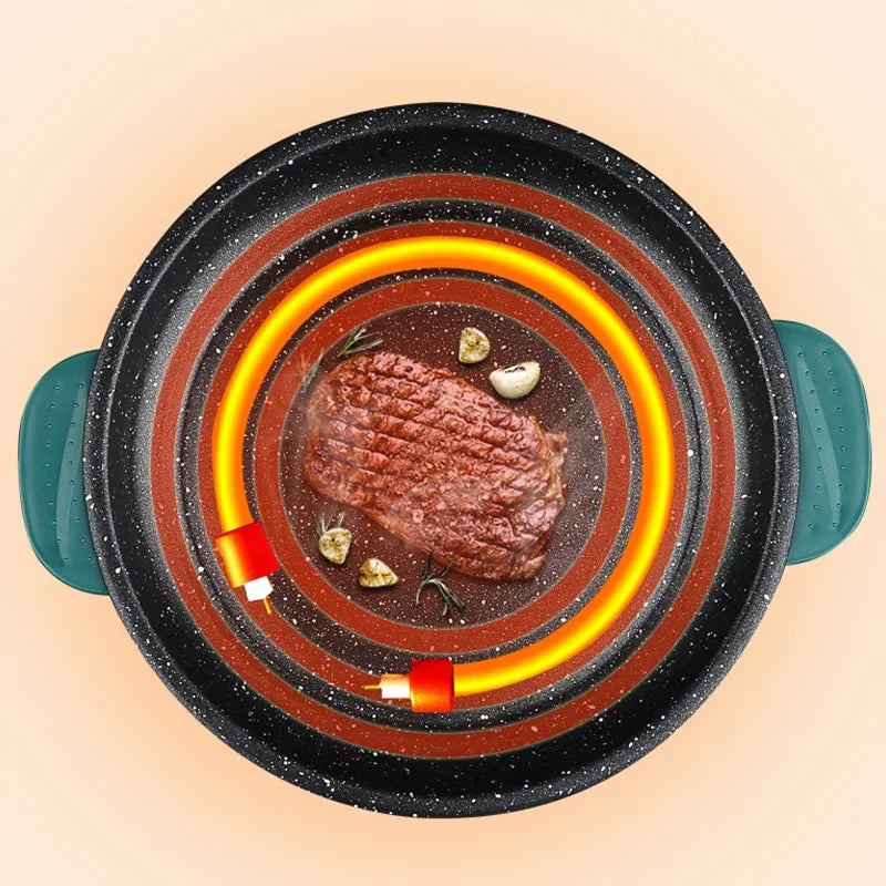 VixKilet Non-Stick Electric Skillet with Dual Power Control