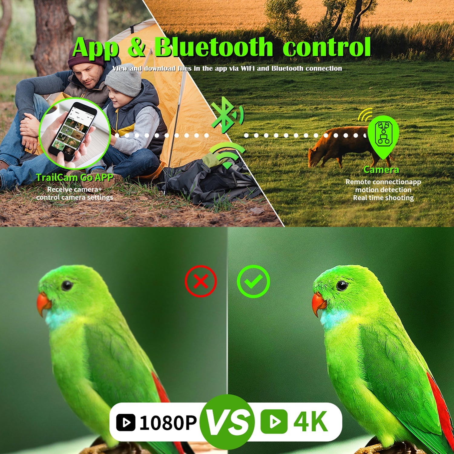 VixTralix 4K Trail Camera with WiFi App Control and 0.2s Trigger Speed