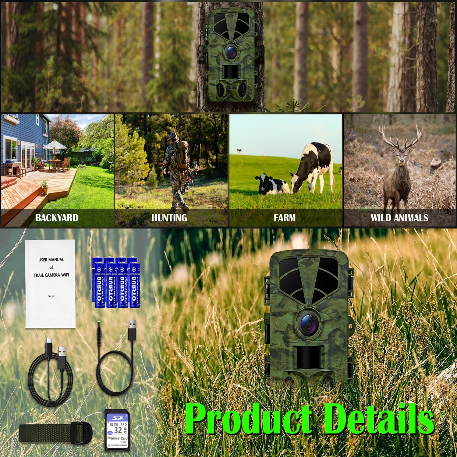VixTralix 4K Trail Camera with WiFi App Control and 0.2s Trigger Speed