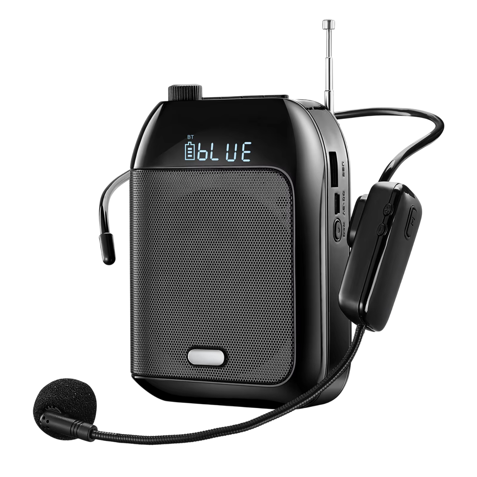 VixiPiac Voice Amplifier 15W Wireless Bluetooth Microphone PA System for Teachers