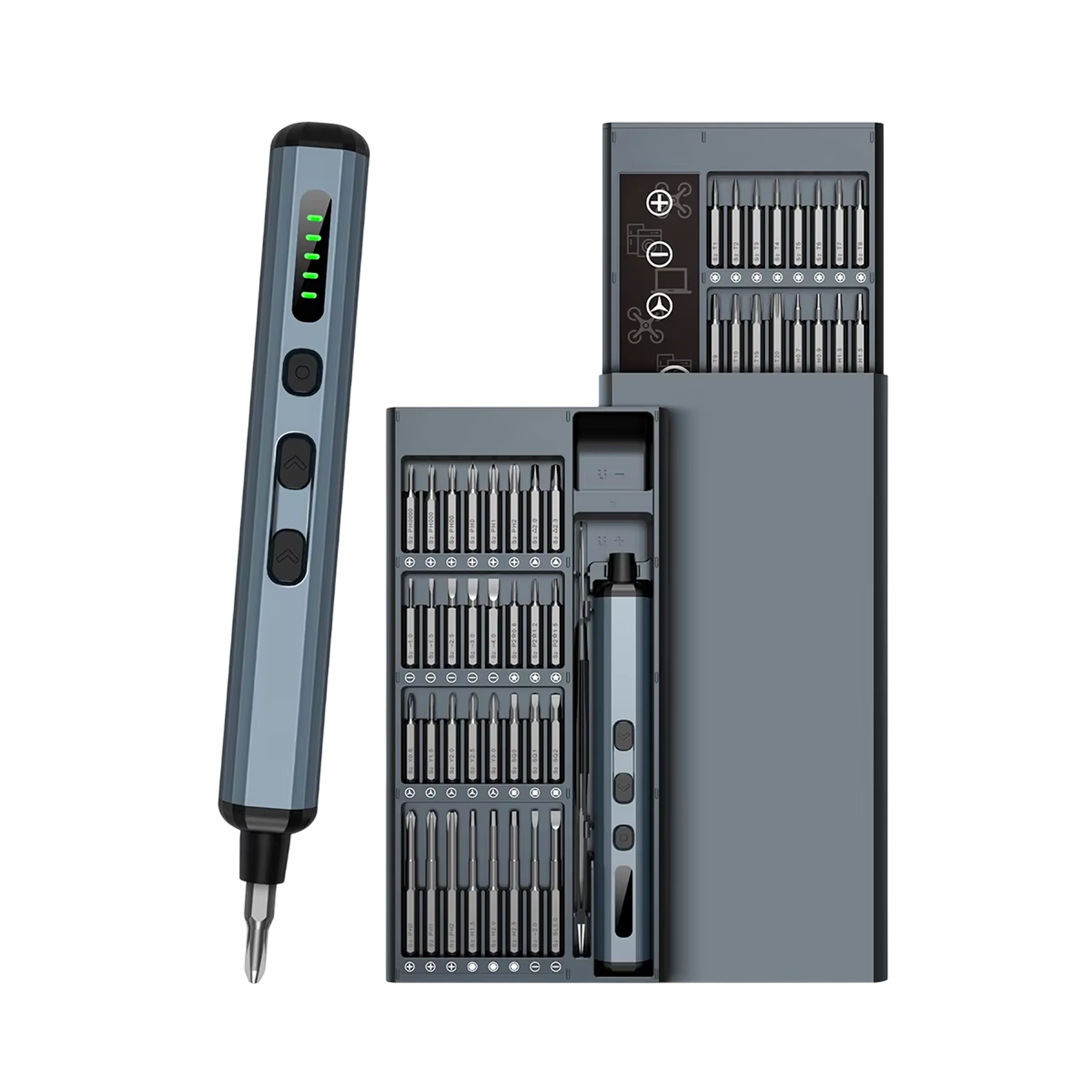 VolTrixxy 68-in-1 Electric Screwdriver - 5 Torque Settings, S2 Steel Bits, 400-Screw Battery Capacity