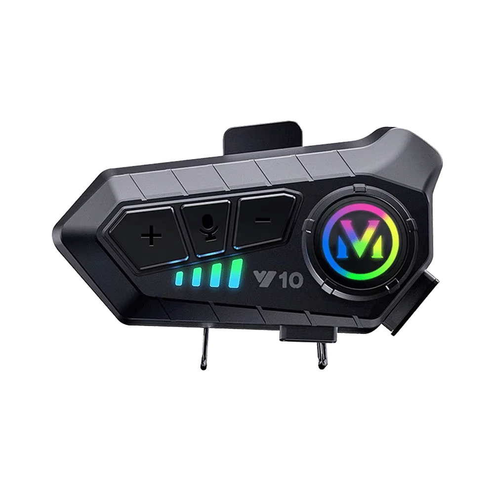 VoxiRide Motorcycle Bluetooth Intercom 500m Range IPX6 Waterproof with 48H Battery and AI Voice Control
