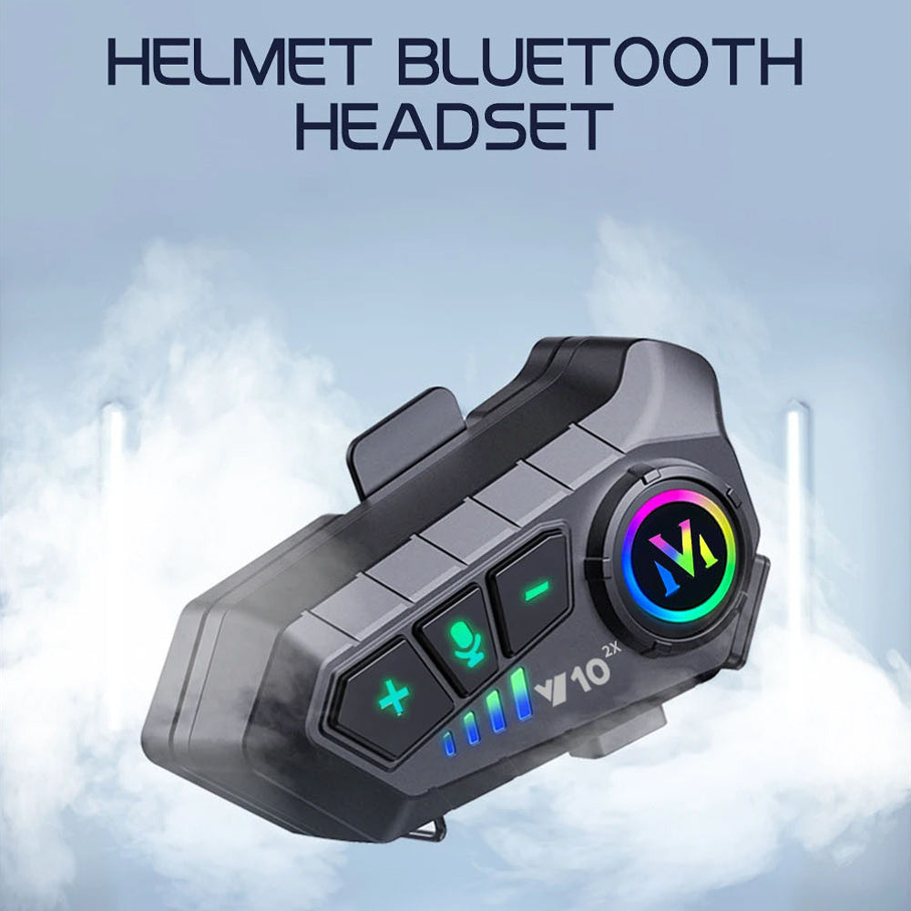 VoxiRide Motorcycle Bluetooth Intercom 500m Range IPX6 Waterproof with 48H Battery and AI Voice Control