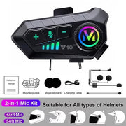 VoxiRide Motorcycle Bluetooth Intercom 500m Range IPX6 Waterproof with 48H Battery and AI Voice Control
