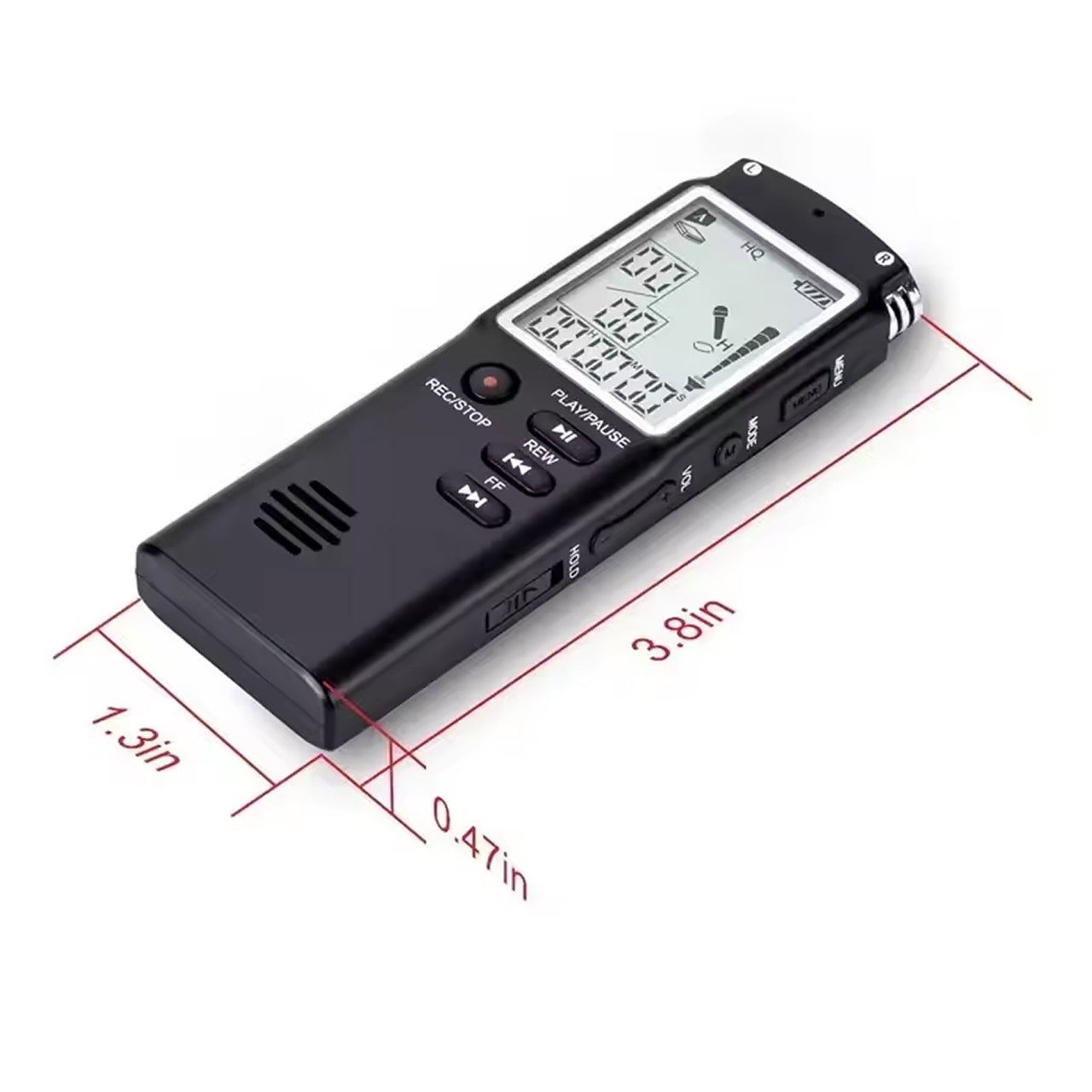 Voximex Digital Voice Recorder - 64GB Storage, 1536Kbps Studio Quality, Voice Activated