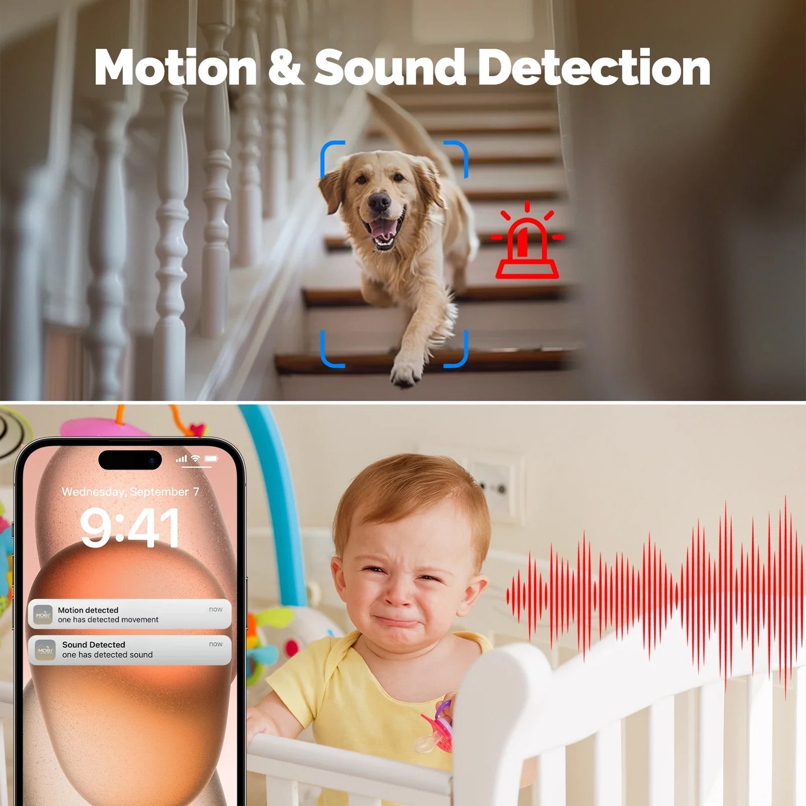 VugitCam 4MP Indoor Security Camera 360° Pan/Tilt AI Motion Detection Alexa & Google