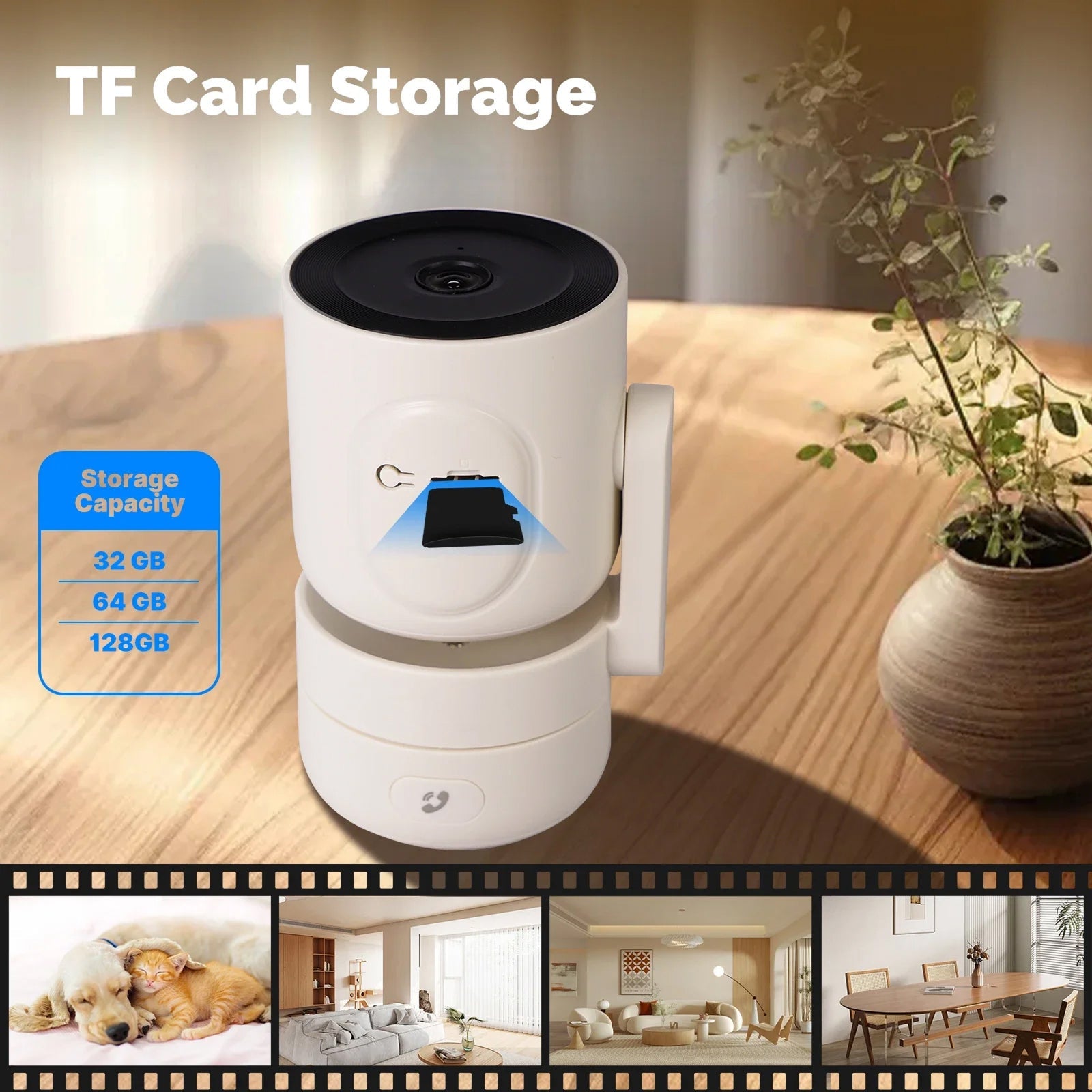 VugitCam 4MP Indoor Security Camera 360° Pan/Tilt AI Motion Detection Alexa & Google