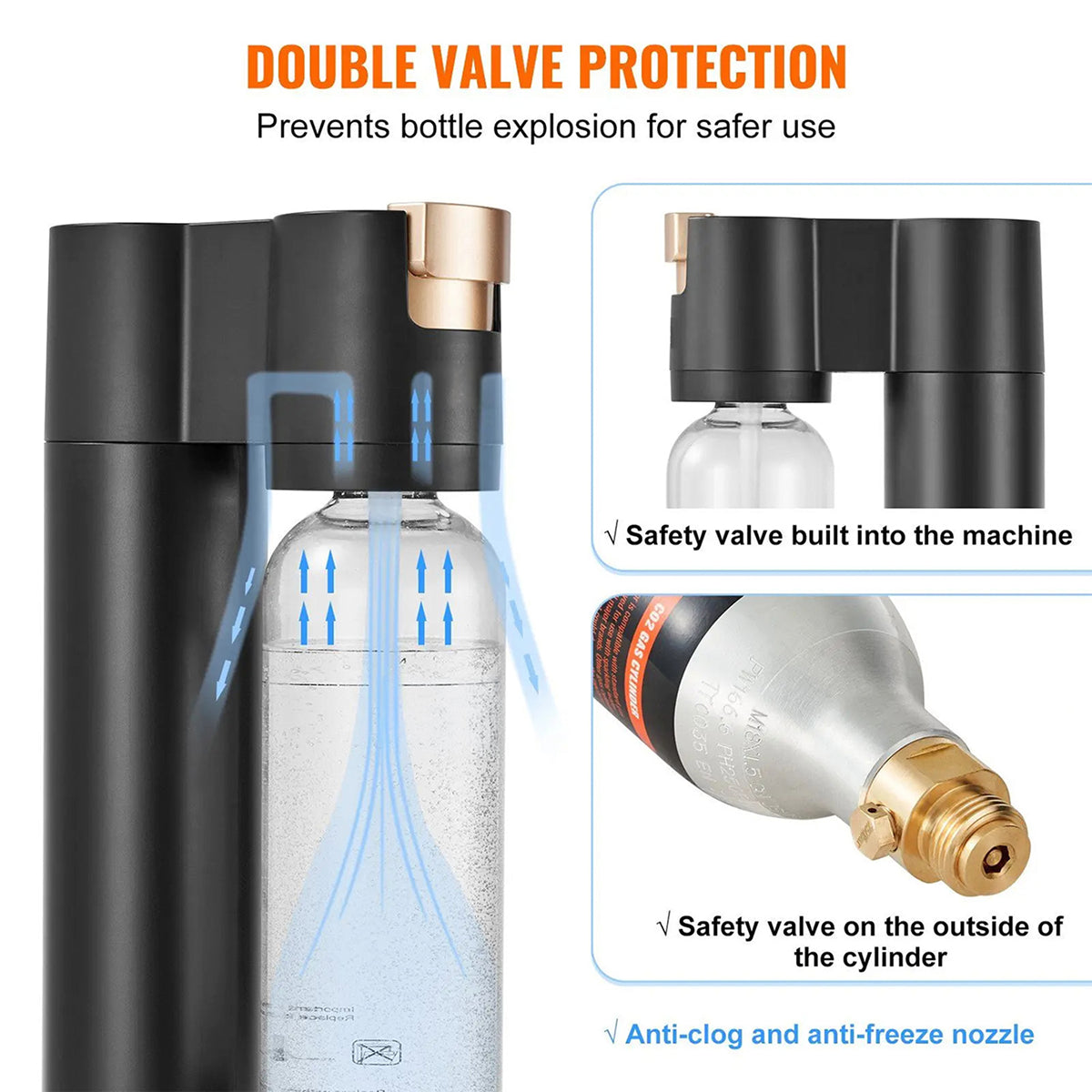 WaSekix Homemade Soda Water Maker - 3s Instant Carbonation