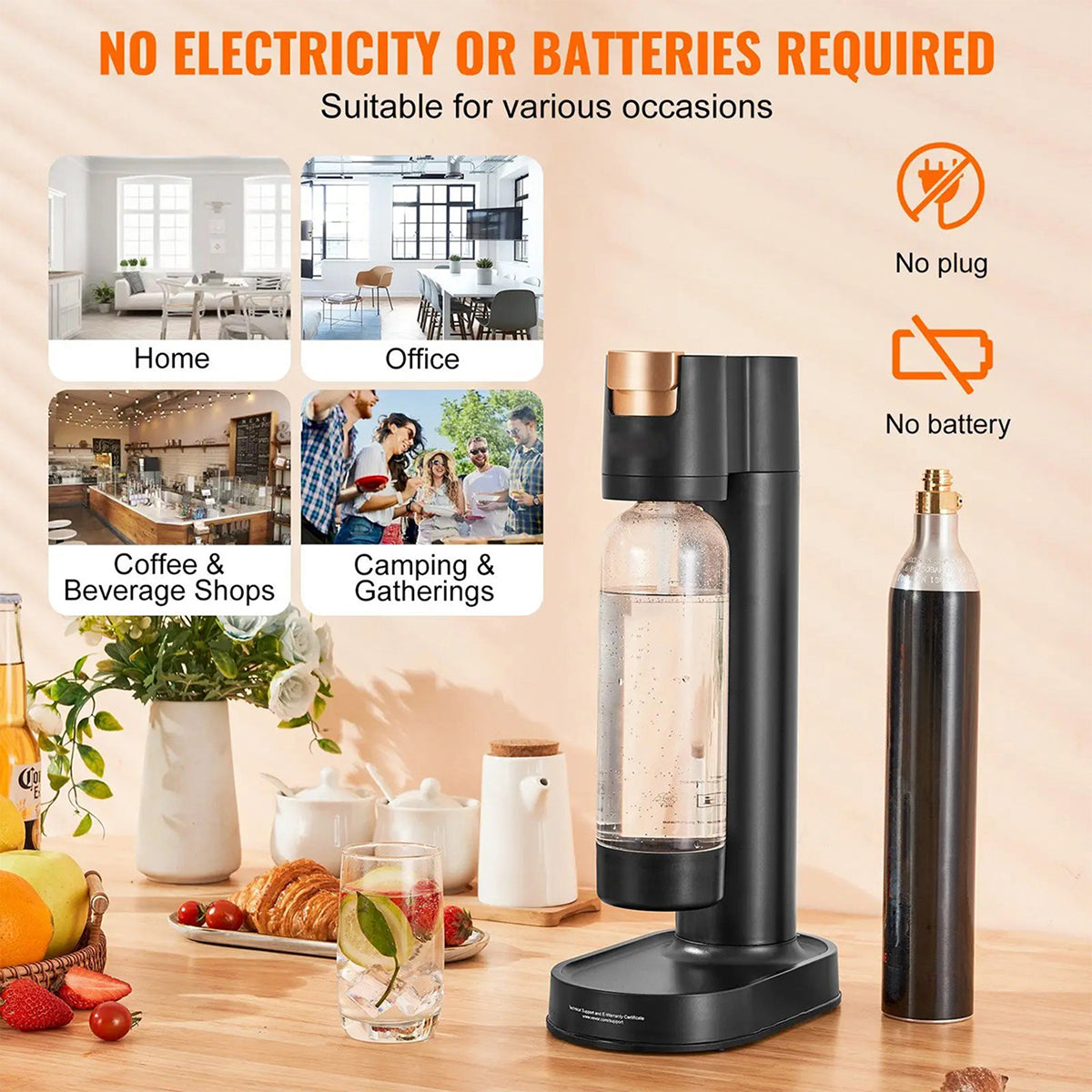 WaSekix Homemade Soda Water Maker - 3s Instant Carbonation