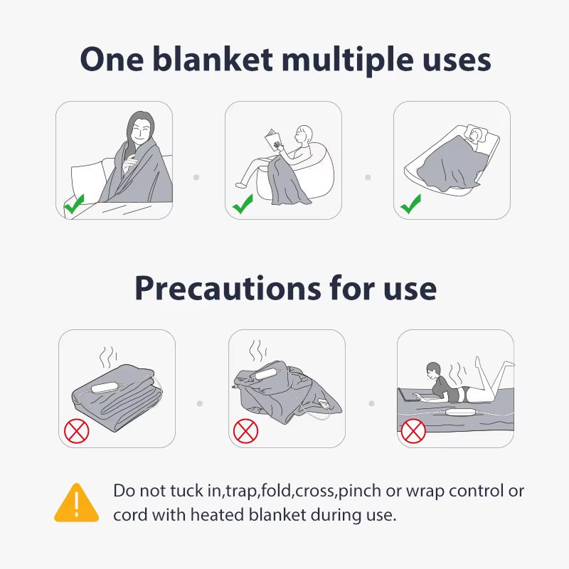 WamSofti Premium Electric Heating Blanket with 9 Heat Settings