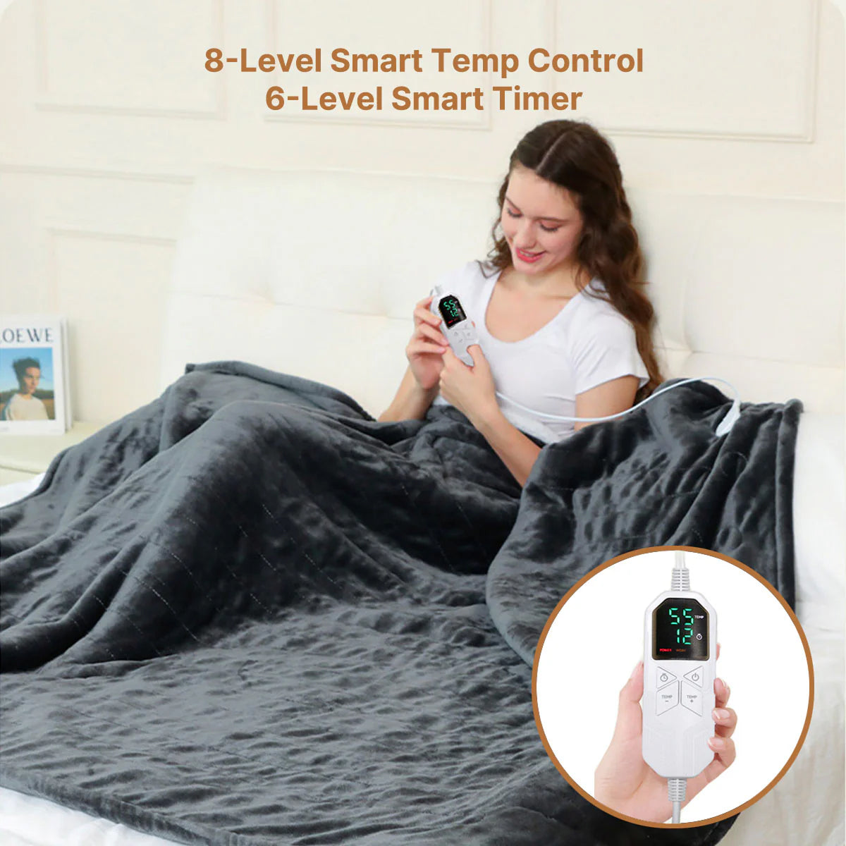 WamSofti Premium Electric Heating Blanket with 9 Heat Settings