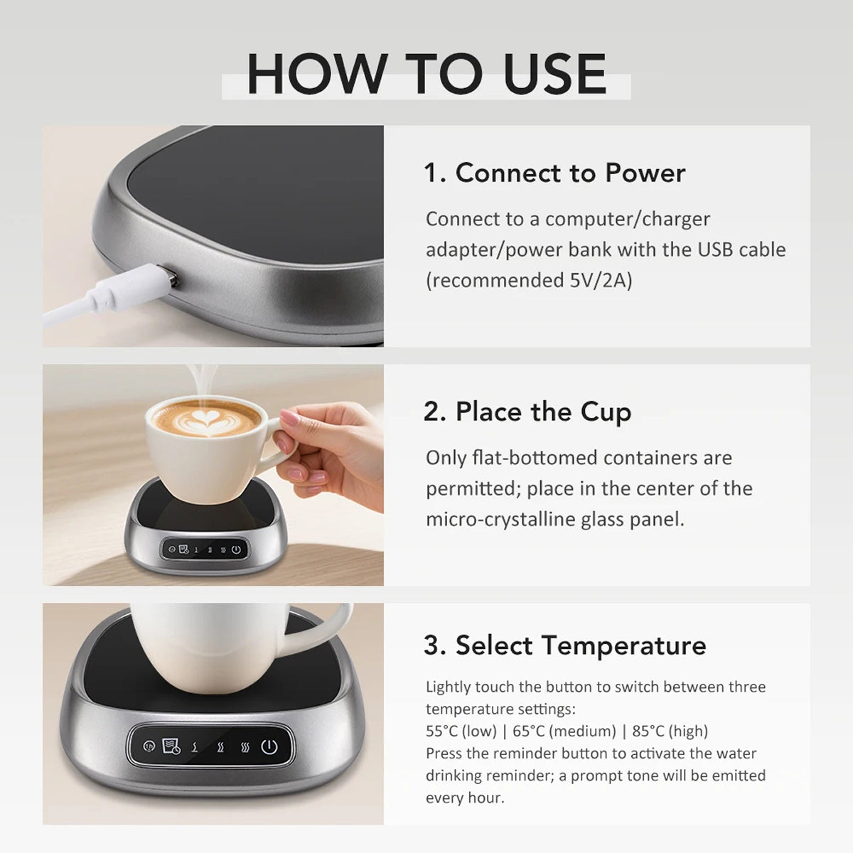 WarimCovi Smart Constant Temperature Electric Coffee Mug Warmer
