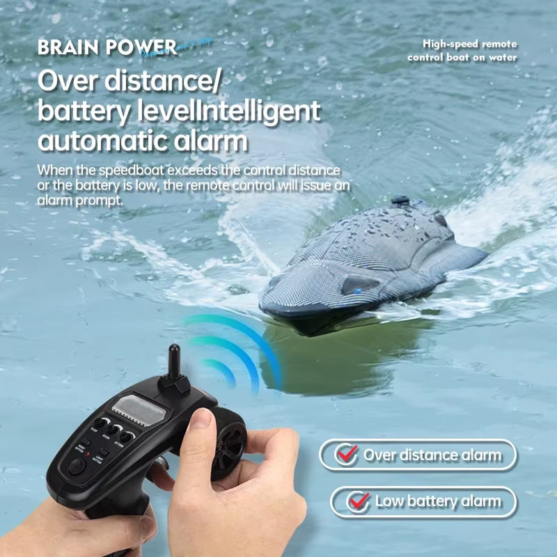 WaveUpix 40KM/H High-Speed RC Boat with Vortex Jet Propulsion, 150M Range and Dual-Layer Waterproofing