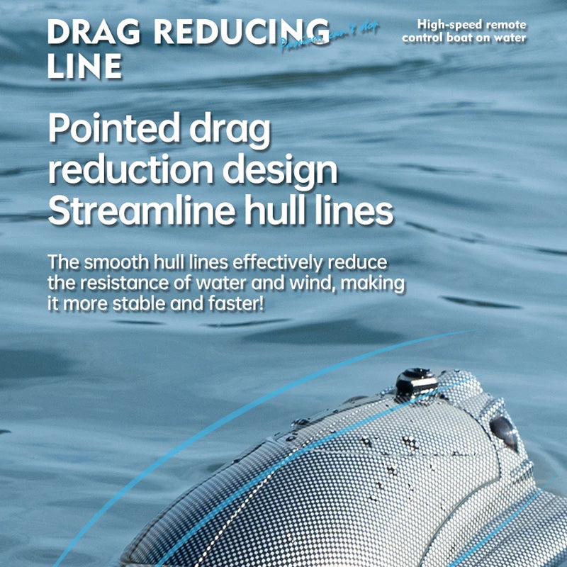 WaveUpix 40KM/H High-Speed RC Boat with Vortex Jet Propulsion, 150M Range and Dual-Layer Waterproofing