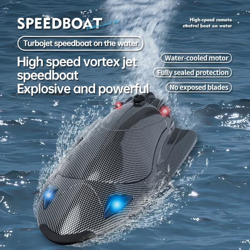WaveUpix 40KM/H High-Speed RC Boat with Vortex Jet Propulsion, 150M Range and Dual-Layer Waterproofing